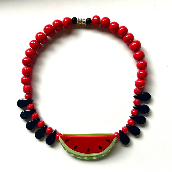 Flying Colors Jewelry - Flying Colors Ceramic Watermelon Necklace EUC